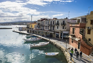 Venetian Harbour, Rethymno, Crete, Greek Islands, Greece, Europe