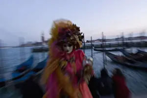 Disguise Prints: Venice Carnival, San Marco Square with San Giorgio island in the background