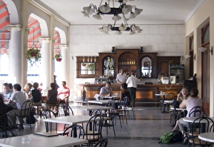Parque Cespedes Prints: The veranda cafe and bar at the Casa Granda Hotel, Parque Cespedes, Santiago de Cuba