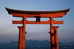 Japanese Gallery: The vermillion coloured floating torii gate