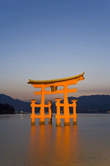 The vermillion coloured floating torii gate