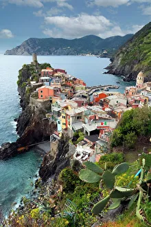 Seaside Town Prints: Vernazza, a coastal town in the province of La Spezia
