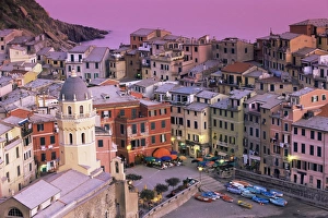 Common Prints: Vernazza village and harbour at dusk