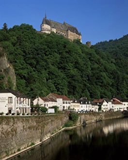 Luxembourg Prints: Vianden town and castle
