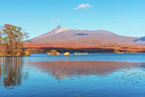 Hokkaido Prints: Vibrant autumn colors reflecting in Lake Onuma