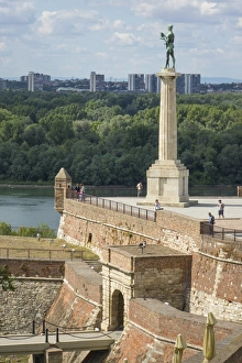 Serbia Prints: Victor Column, Kalemegdan Fortress, Belgrade, Serbia, Europe