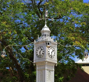 Time Prints: Victoria Clock Tower stands tall in the heart of Seychelles showcasing its historic architecture