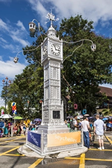 Clock Tower Prints: The Victoria Clocktower in downtown Victoria, Mahe, Republic of Seychelles, Indian Ocean