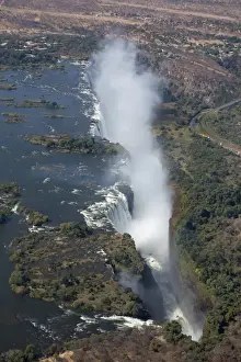 Zimbabwe Prints: Victoria Falls, aerial view, UNESCO World Heritage Site, Zimbabwe, Africa