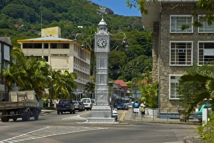 Clock Towers Prints: Victorian clock tower in the capital Victoria, Mahe, Seychelles, Africa