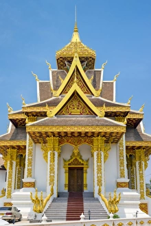 Gold Colour Prints: Vientiane City Pillar Shrine, Vientiane, Laos, Indochina, Southeast Asia, Asia