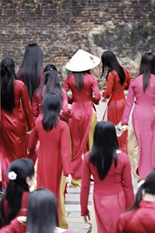 Togetherness Prints: Vietnamese school girls, Vietnam, Indochina, Southeast Asia, Asia