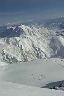 Images Dated 25th June 2009: View of 14000 ft camp with Mount Hunter in distance, Denali National Park