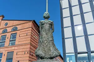 Architectural Marvel Prints: View of Aasta Hansteen statue and waterfront architecture in background