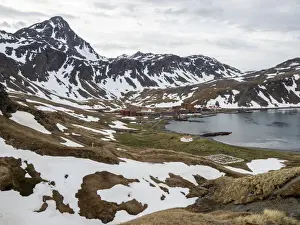 View of the abandoned Norwegian whaling station at Grytviken, in East Cumberland Bay