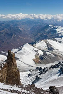 Terrain Prints: View from Aconcagua 6962m, highest peak in South America, Aconcagua Provincial Park