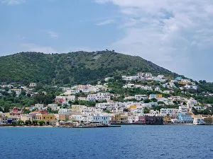 Agia Marina Prints: View towards the Agia Marina Town, Leros Island, Dodecanese, Greek Islands, Greece, Europe