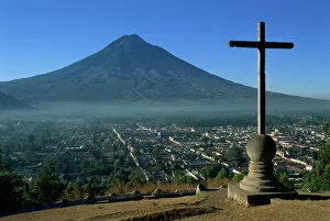 Symbol Collection: View towards Agua volcano, Antigua, Guatemala, Central America