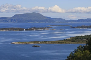 Alesund Prints: View from Aksla hill over islands and green hills