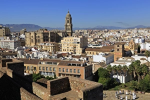 Malaga Prints: View from Alcazaba Palace, Malaga, Andalusia, Spain, Europe