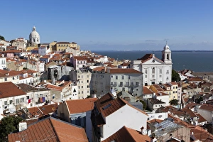 Alfama Prints: View over Alfama district from Miradouro das Portas do Sol