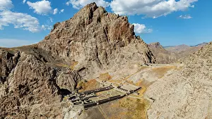 Peaks Prints: View of Alinja castle set against a rugged mountain landscape in Nakhchivan, Azerbaijan