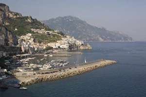 View of Amalfi, Costiera Amalfitana, UNESCO World Heritage Site, Campania, Italy, Europe View of Amalfi, Costiera Amalfitana, UNESCO World Heritage Site, Campania, Italy, Europe
