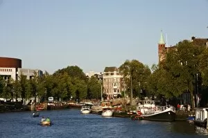 View over Amstel canal, Amsterdam, Holland, Europe
