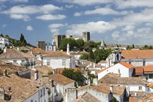 Obidos Prints: View of the ancient castle of Obidos originated in an early Roman settlement, Obidos