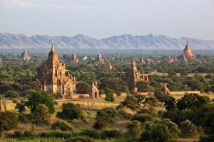 Pagan Prints: View over ancient temples from Shwesandaw temple