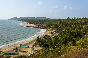 Arabian Sea Prints: View over Anjuna beach, Goa, India, Asia