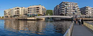 Public Spaces Prints: View of apartments at Sorenga on a sunny day, Oslo, Norway, Scandinavia, Europe