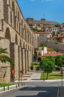History Enthusiasts Prints: View of Aqueduct from the Ottoman era and Kavala Fortress