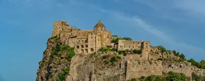 Historical Site Prints: View of Aragonese Castle at sunset
