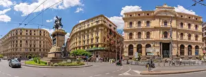 Urban Environment Prints: View of architecture and Vittorio Emanuele II Monument in Piazza Bovio