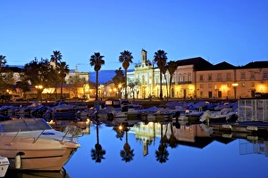Faro Prints: View of Arco da Vila across The Harbour, Faro, Eastern Algarve, Algarve, Portugal, Europe