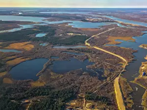 Northern Prints: View of the Arctic landscape near Naryan-Mar revealing rivers