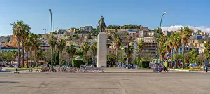 Horseback Prints: View of Armando Diaz statue in Rotonda Diaz, Naples, Campania, Italy, Europe
