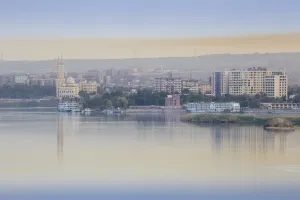 Meteorological Prints: View of Aswan and River Nile, Aswan, Upper Egypt, Egypt, North Africa, Africa