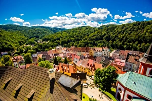 Czech Culture Prints: View from atop Loket Castle in the village of Loket in Karlovy Vary
