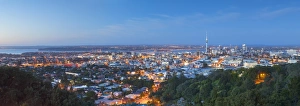 Auckland Prints: View of Auckland from Mount Eden at dusk, Auckland, North Island, New Zealand, Pacific