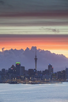 Auckland Prints: View of Auckland at sunset, Auckland, North Island, New Zealand, Pacific