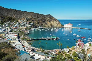 Typically American Prints: View over Avalon, Santa Catalina Island, California, United States of America, North