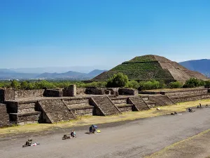 Pyramids Prints: View over the Avenue of the Dead towards the Pyramid of the Sun