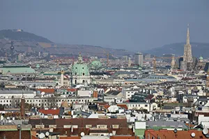 Austria Prints: View from the top of the Bahnorama Tower, Vienna, Austria, Europe