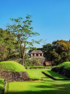 Chiapas Prints: View over the Ball Court towards the North Group