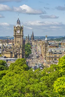 Princes Street Prints: View of Balmoral Hotel and Princes Street from Calton Hill, Edinburgh, Scotland