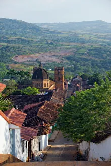Colombia Prints: View over Barichara, Colombia, South America