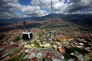 Aerials Prints: View over the Barrios Pobre of Medellin