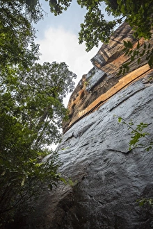Traditionally Sri Lankan Prints: A view from the base of Sigiriya (Lion Rock), UNESCO World Heritage Site, Sri Lanka, Asia